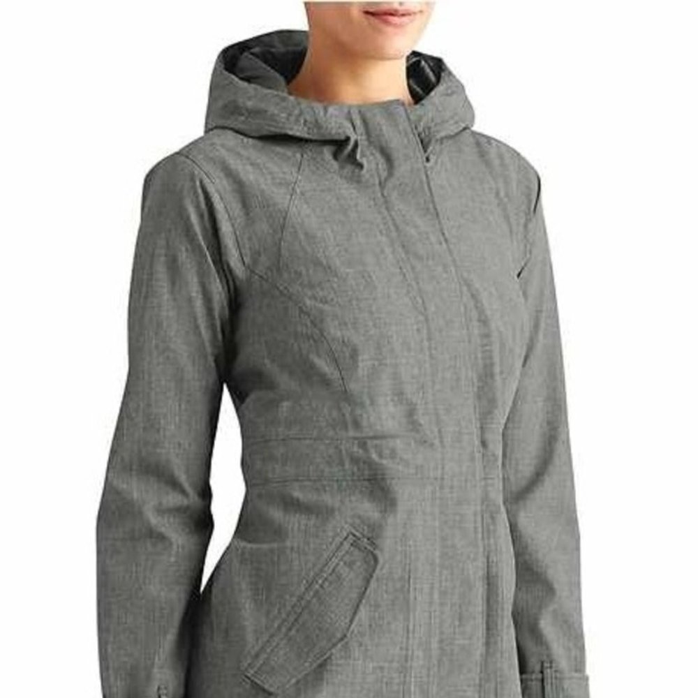 Athleta Waterproof Rainfall Rain Jacket Gray Blac… - image 1